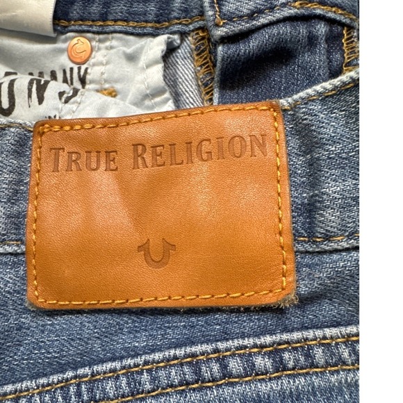 Distressed Boyfriend Jeans Bandana Patch True Religion Cameron Slim Women's 26 - Picture 8 of 16